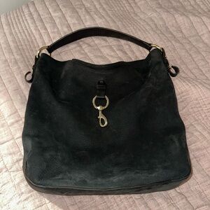 Rebecca Minkoff Black Suede Hobo Shoulder Bag